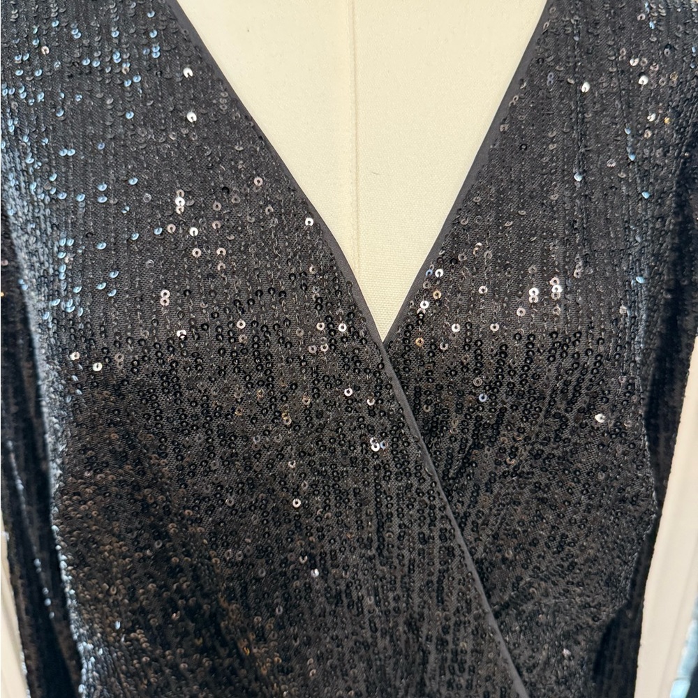 Torrid Black Sequin Long Sleeve Dress - Picture 2 of 4